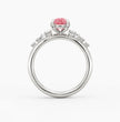 Gaia Accents (Round Side Diamonds) Fancy Pink Oval Lab Diamond Ring in White Gold 18K