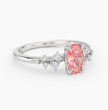 Gaia Accents (Round Side Diamonds) Fancy Pink Oval Lab Diamond Ring in White Gold 18K