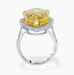 Halo Pave Fancy Yellow Pear Lab Grown Diamond Ring in White Gold 18K