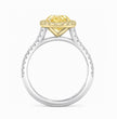 Halo Pave (Yellow Halo Diamonds) Fancy Yellow Oval Lab Grown Diamond Ring in White Gold 18K