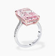 Pave Fancy Pink Radiant Lab Diamond Ring in White Gold 18K (Two Tone)
