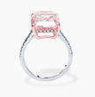 Pave Fancy Pink Radiant Lab Diamond Ring in White Gold 18K (Two Tone)