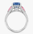 Anastasia Accents (Pink Side Diamonds) Fancy Blue Oval Lab Grown Diamond Engagement Ring in White Gold 18K (Copy)