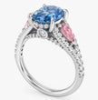 Anastasia Accents (Pink Side Diamonds) Fancy Blue Oval Lab Grown Diamond Engagement Ring in White Gold 18K (Copy)