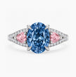 Anastasia Accents (Pink Side Diamonds) Fancy Blue Oval Lab Grown Diamond Engagement Ring in White Gold 18K (Copy)