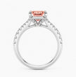 Split Pave Fancy Pink Emerald Lab Grown Diamond Engagement Ring in White Gold 18K