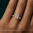 Split Pave Fancy Pink Emerald Lab Grown Diamond Engagement Ring in White Gold 18K