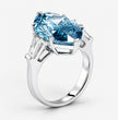 Trilogy (Baguette Side Diamonds) Fancy Blue Marquise Lab Grown Diamond Ring in White Gold 18K
