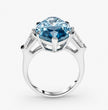 Trilogy (Baguette Side Diamonds) Fancy Blue Marquise Lab Grown Diamond Ring in White Gold 18K