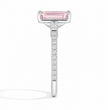 Phoebe Trilogy Fancy Pink Emerald (Baguette Side Diamonds) Lab Diamond Ring in White Gold 18K