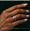 Phoebe Trilogy Fancy Pink Emerald (Baguette Side Diamonds) Lab Diamond Ring in White Gold 18K