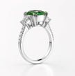 Lorina Trilogy (Trapezoid Side Diamonds) Fancy Green Radiant Lab Grown Diamond Engagement Ring in White Gold 18K