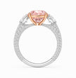 Agness Trilogy Fancy Pink Pear (Heart Side Diamonds) Lab Diamond Ring on a 3-sided Pave in White Gold 18K