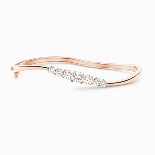 Arcelle Round Lab Diamond ( 2 ct. tw) Bangle Bracelet 18K Gold