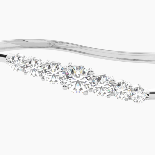 Arcelle Round Lab Diamond ( 2 ct. tw) Bangle Bracelet 18K Gold