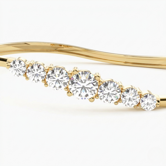 Arcelle Round Lab Diamond ( 2 ct. tw) Bangle Bracelet 18K Gold