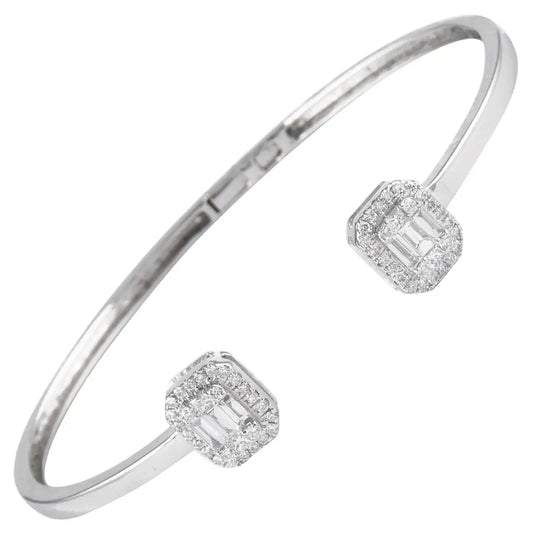 Emerald Lab Diamond ( 1 ct. tw) Open Bangle Bracelet 18K Gold