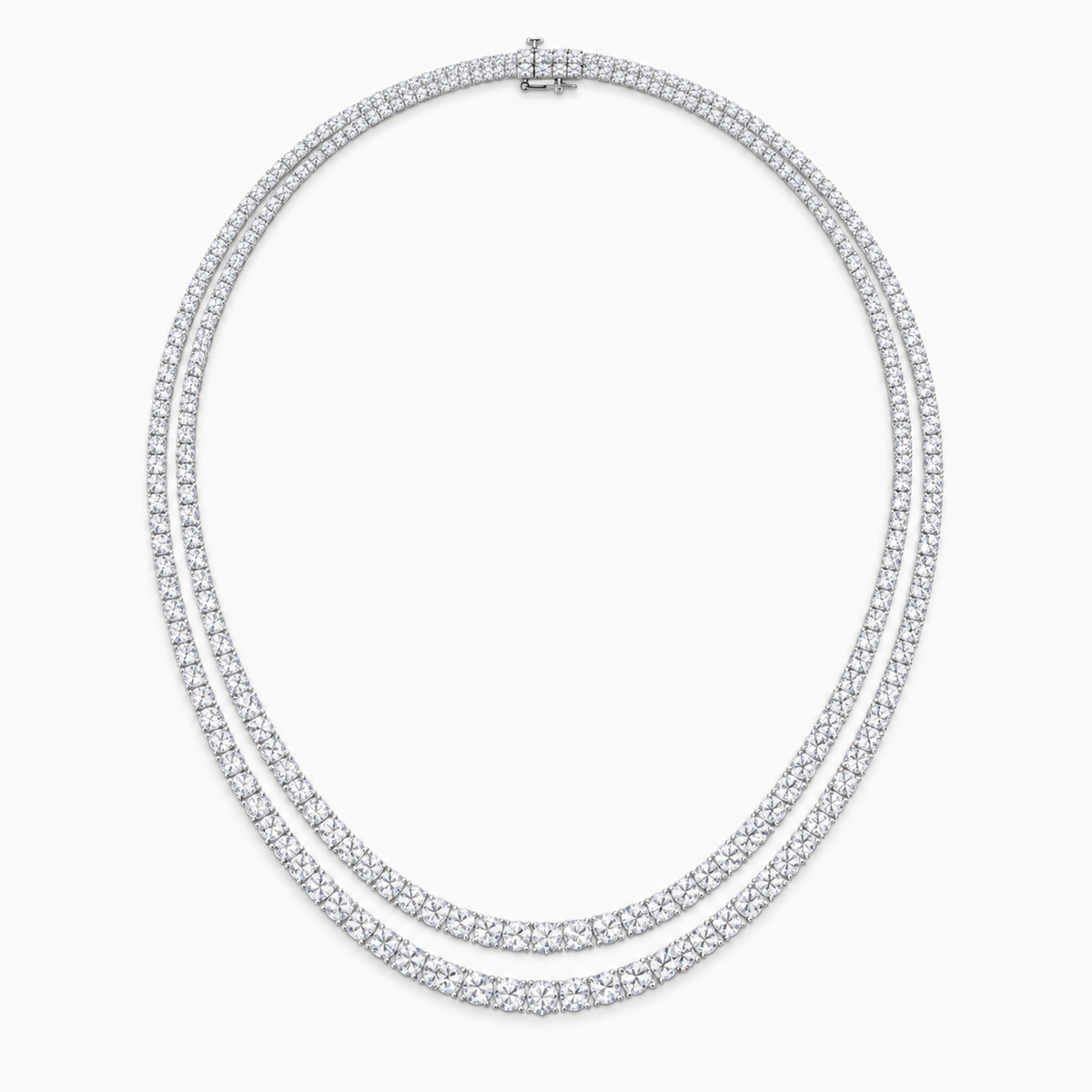 Tennis Double Layer Lab Diamond (39 ct.) Necklace (17 in.) 18K White Gold
