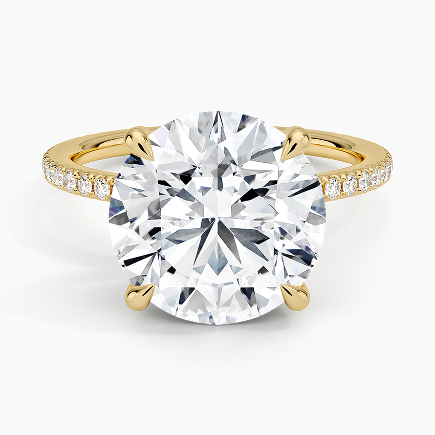 ecomposer-view with diamond shape-round, ecomposer-metal type-yellow-gold-18k