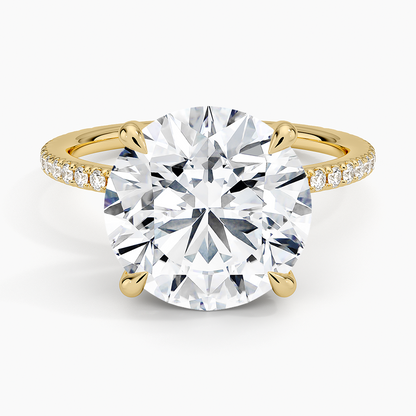 ecomposer-view with diamond shape-round, ecomposer-metal type-yellow-gold-18k
