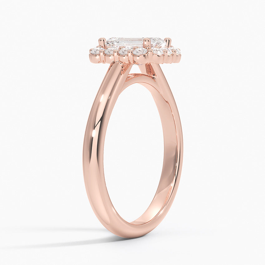 ecomposer-view with diamond shape-emerald,ecomposer-size-1-ct,ecomposer-metal type-rose-gold-18k