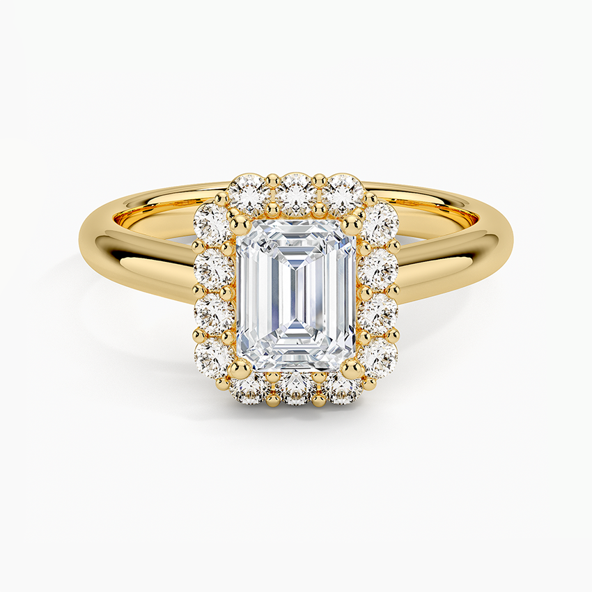 ecomposer-metal type-yellow-gold-18K,ecomposer-ring setting-halo