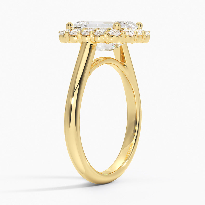 ecomposer-metal type-yellow-gold-18K,ecomposer-ring setting-halo