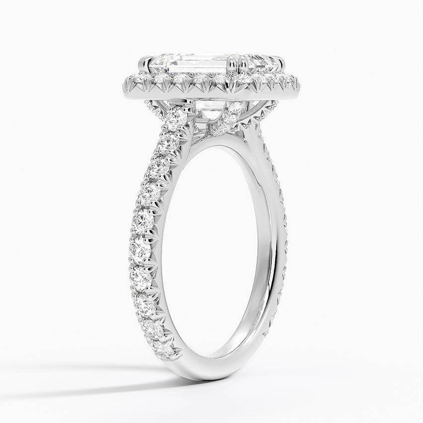 ecomposer-metal type-white-gold-18K,ecomposer-ring setting-halo-pave