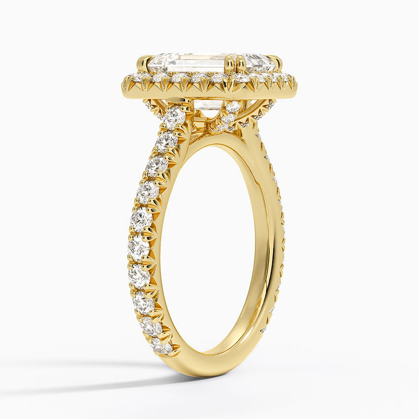 ecomposer-metal type-yellow-gold-18K,ecomposer-ring setting-halo-pave