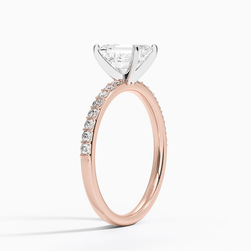 ecomposer-view with diamond shape-emerald,ecomposer-size-1-ct,ecomposer-metal type-rose-gold-18k