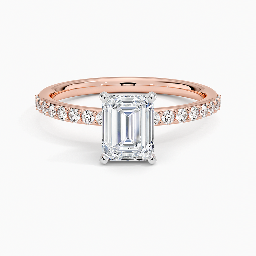 ecomposer-view with diamond shape-emerald,ecomposer-size-1-ct,ecomposer-metal type-rose-gold-18k