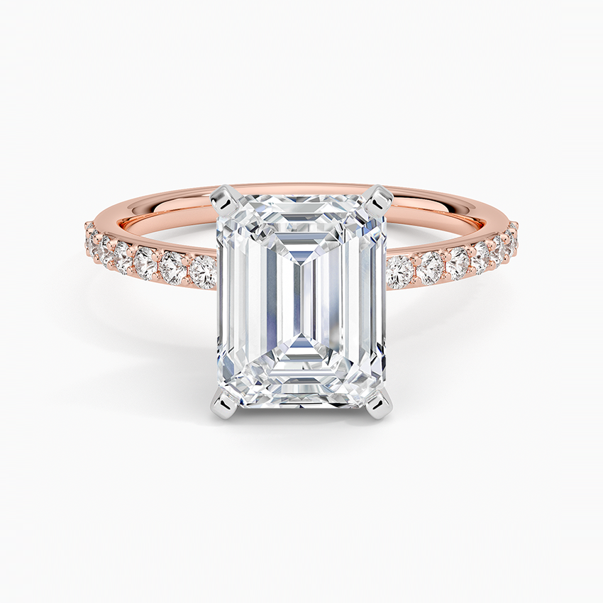 ecomposer-view with diamond shape-emerald,ecomposer-size-2-ct,ecomposer-metal type-rose-gold-18k