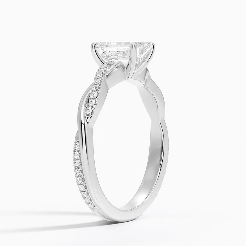 ecomposer-view with diamond shape-emerald,ecomposer-size-1-ct,ecomposer-metal type-white-gold-18k