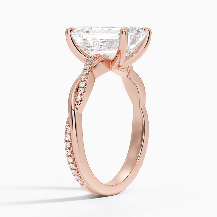 ecomposer-view with diamond shape-emerald,ecomposer-size-3-ct,ecomposer-metal type-rose-gold-18k