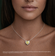 6 Carat Fancy Yellow Halo Heart Lab-Grown Diamond Jewelry Set (Necklace & Earrings) in 18K White Gold