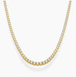 Gold necklace with clear stones on a white background, ecomposer-metal type-yellow-gold-18k