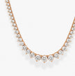 Rose gold necklace with diamonds on a light gray background, ecomposer-metal type-rose-gold-18k