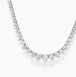 Diamond necklace on a white background, ecomposer-metal type-white-gold-18k