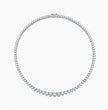 Diamond necklace on a white background, ecomposer-metal type-white-gold-18k
