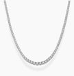 Diamond tennis necklace on a white background, ecomposer-metal type-white-gold-18k