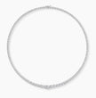 Silver necklace with diamonds on a white background, ecomposer-metal type-white-gold-18k