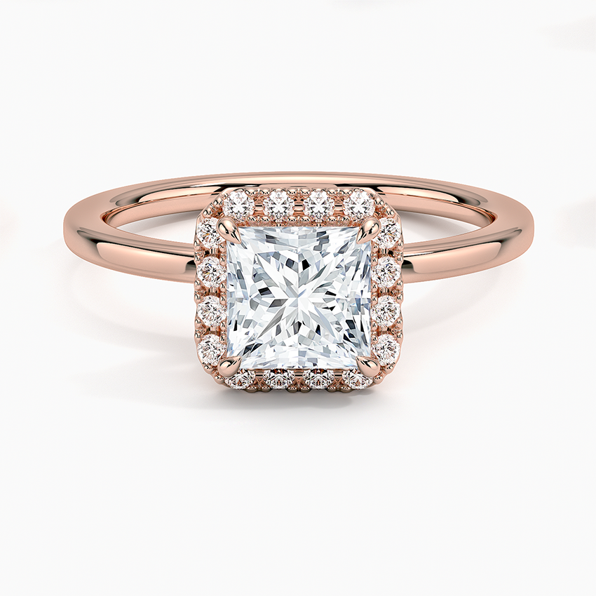 ecomposer-metal type-rose-gold-18K,ecomposer-ring setting-halo