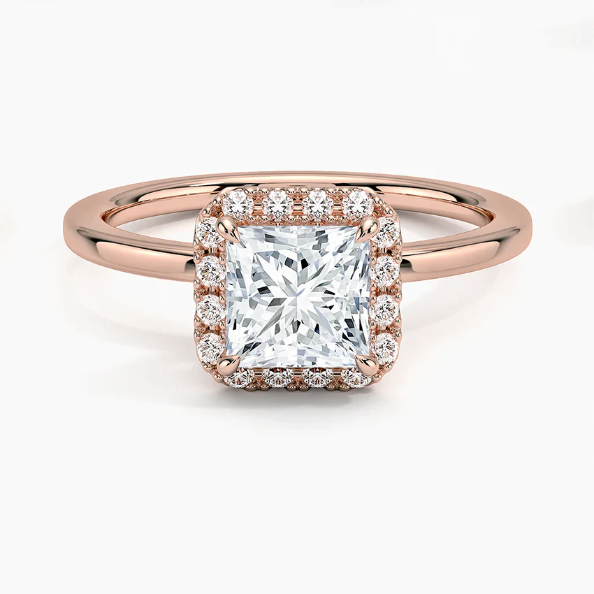 ecomposer-view with diamond shape-princess,ecomposer-size-1-ct,ecomposer-metal type-rose-gold-18k