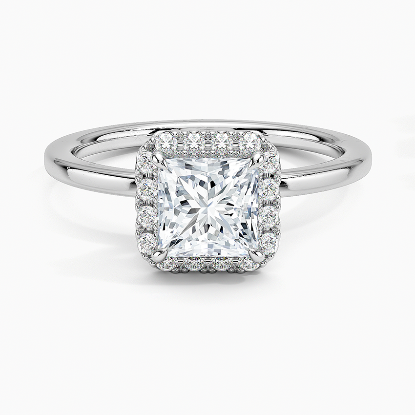 ecomposer-view with diamond shape-princess,ecomposer-size-1-ct,ecomposer-metal type-white-gold-18k