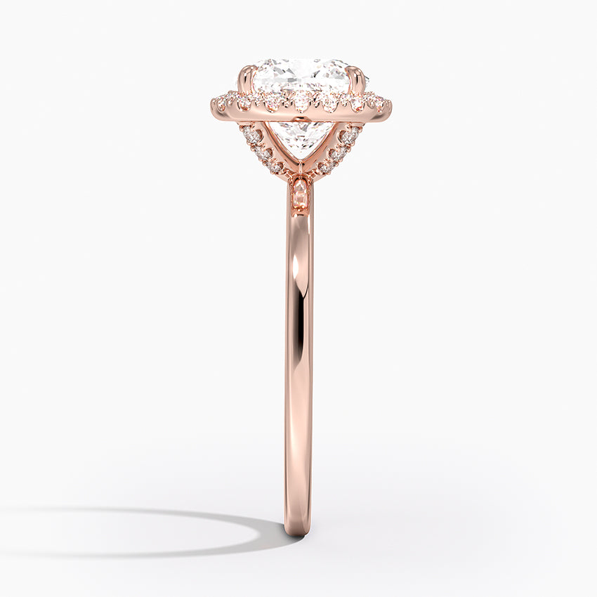 ecomposer-view with diamond shape-cushion,ecomposer-size-2-ct,ecomposer-metal type-rose-gold-18k