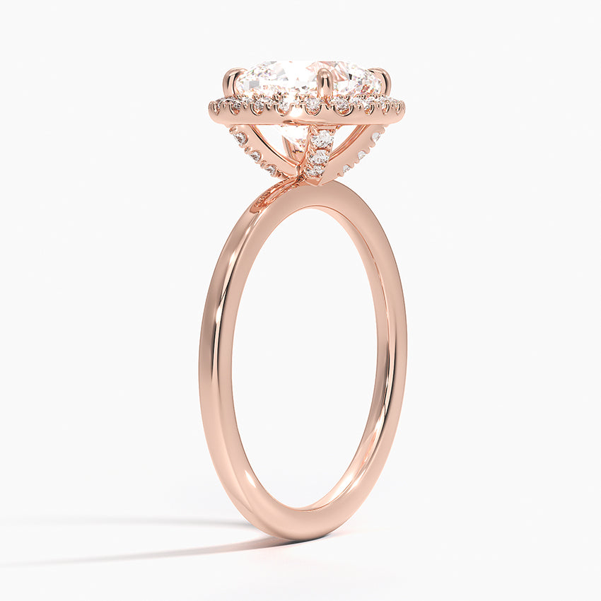 ecomposer-view with diamond shape-cushion,ecomposer-size-2-ct,ecomposer-metal type-rose-gold-18k