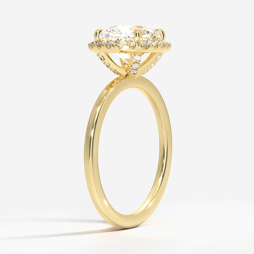 ecomposer-view with diamond shape-cushion,ecomposer-size-2-ct,ecomposer-metal type-yellow-gold-18k