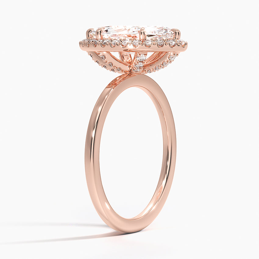 ecomposer-metal type-rose-gold-18K,ecomposer-ring setting-halo