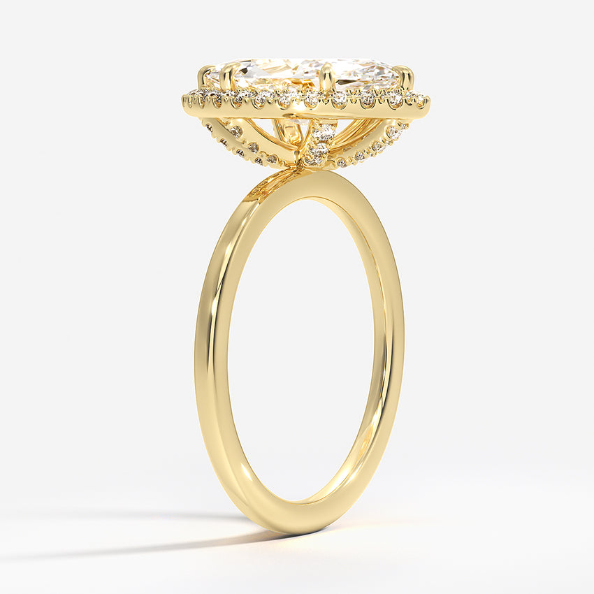 ecomposer-metal type-yellow-gold-18K,ecomposer-ring setting-halo