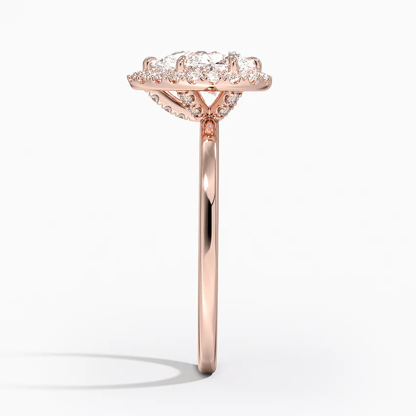 ecomposer-metal type-rose-gold-18K,ecomposer-ring setting-halo